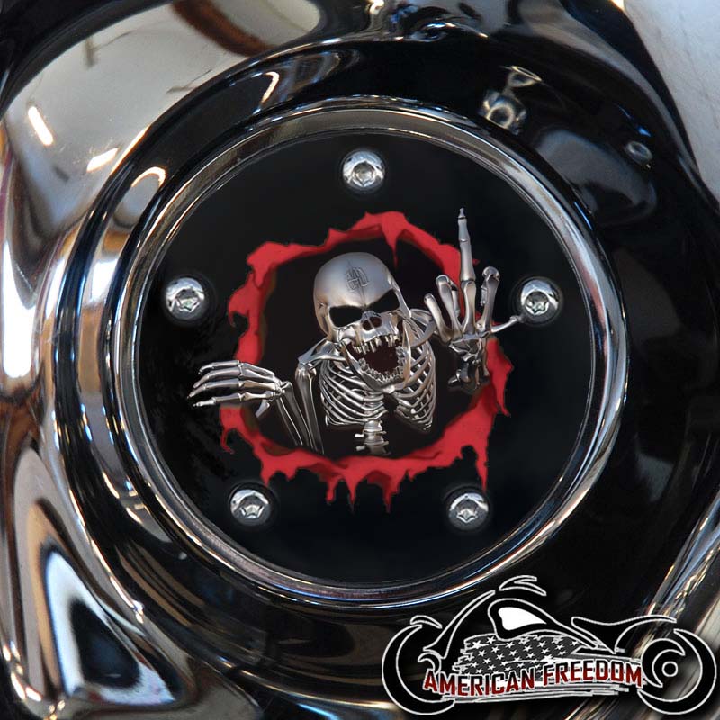Custom Timing Cover - FYU Skull Red